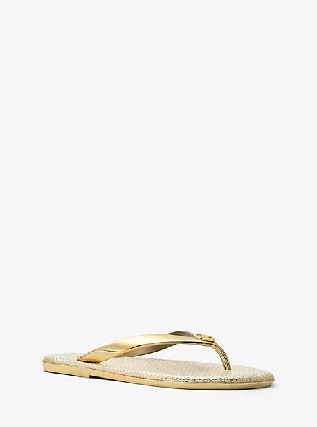 michael kors jet set flip flops gold|Amazon.com: Michael Kors Jet Set Flip Flops.